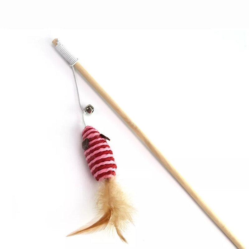 Juguete para gato vara con ratón