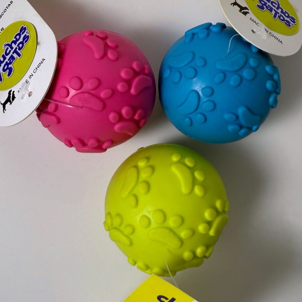 Pelota de goma huellita con sonido