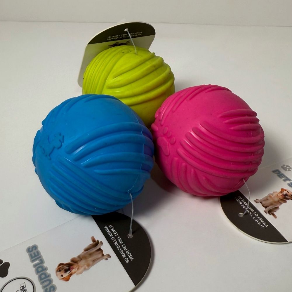 Pelota de goma huellita y rayas con sonido